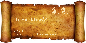 Hinger Niobé névjegykártya